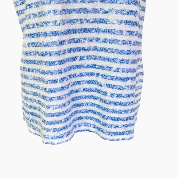 Chicos by Chicos Sequin Tank Striped Blue and White (Size 2) - Picture 4 of 11
